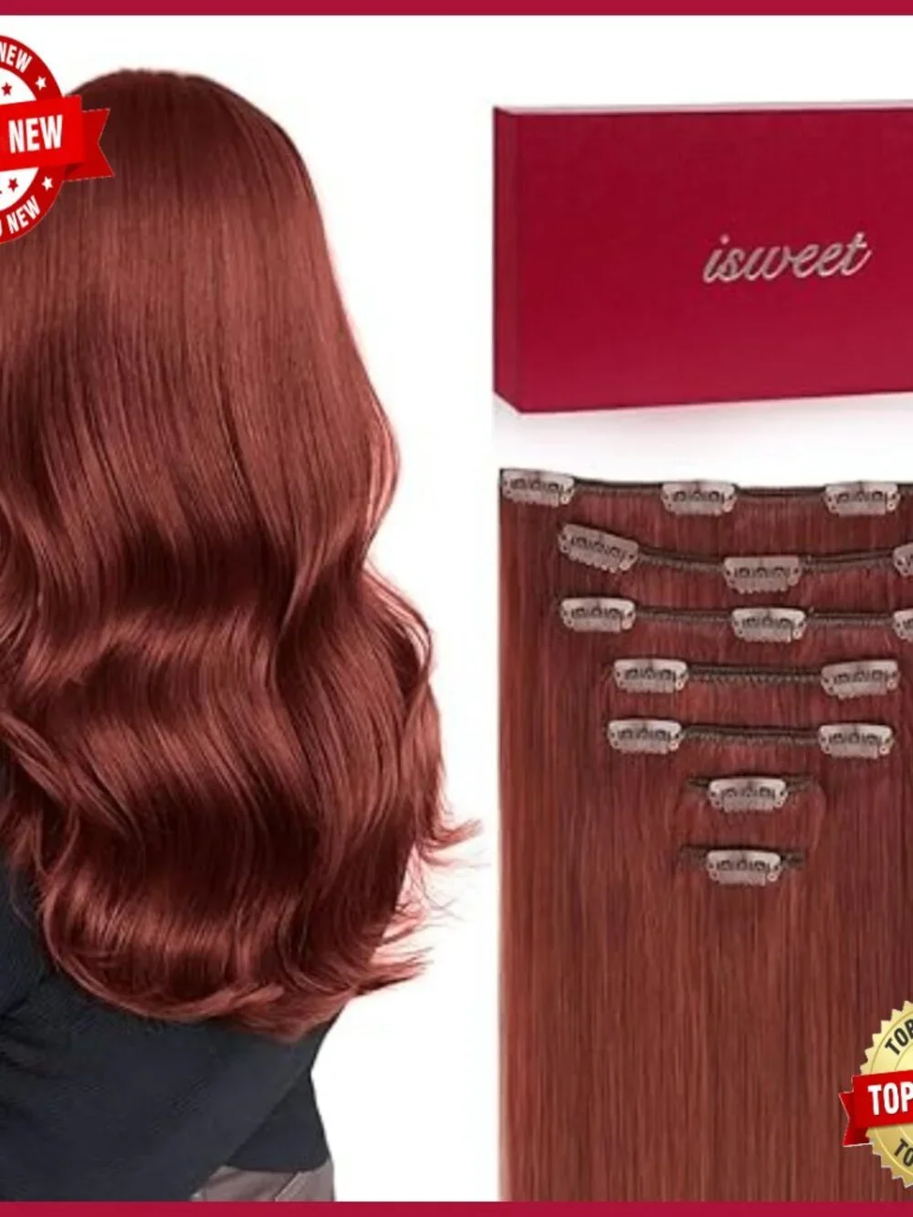Straight Clip-In Human Hair Extensions, 16 Inch, 100g, Double Weft
